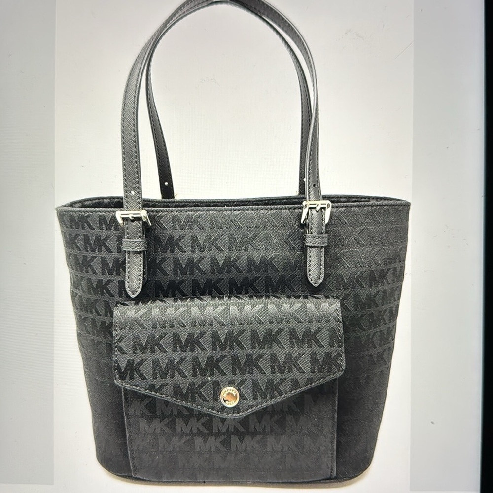 Michael Kors Jet Set Solid Black Medium Multi Poc… - image 2